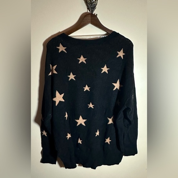 NWT Como Vintage Sweater Black with Gold Stars Plus Sizes - Picture 4 of 9